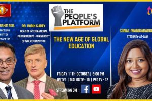 The New Age of Global Education. On The People’s Platform Friday, 11th October at 8 p.m.